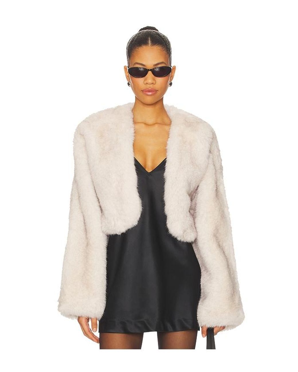 Lovers + Friends Natural Cropped Gabriel Coat