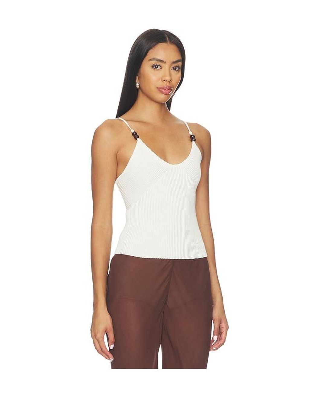 L'academie White 'Academie Kennji Beaded Knit Tank