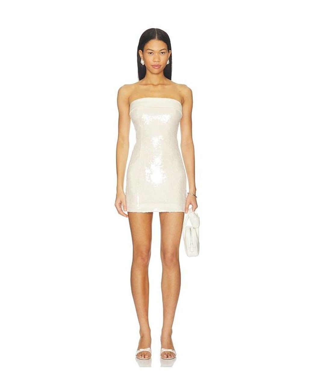 Elodie the Label White Julia Sequin Mini Dress