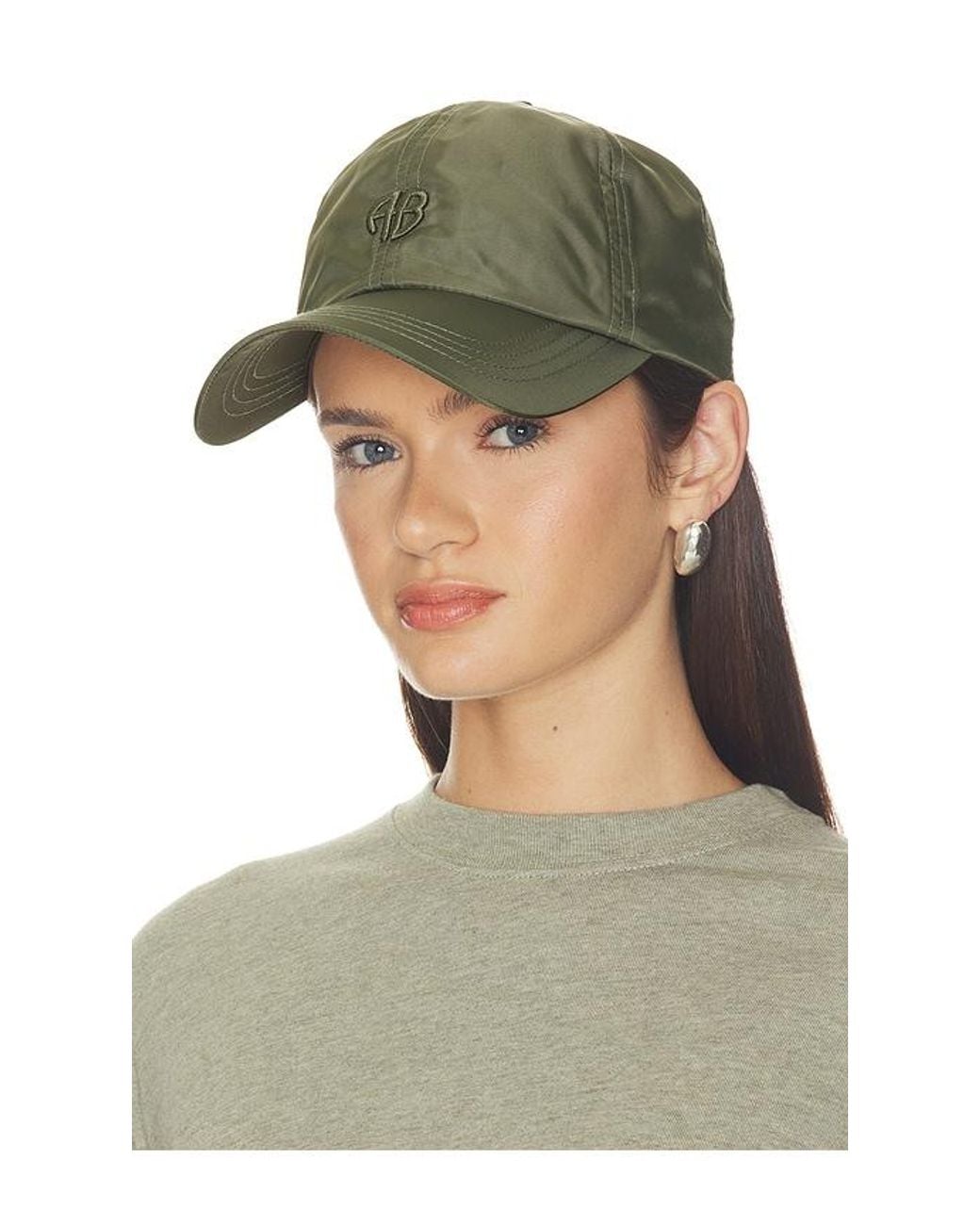 Anine Bing Green Jeremy Baseball Cap Nylon