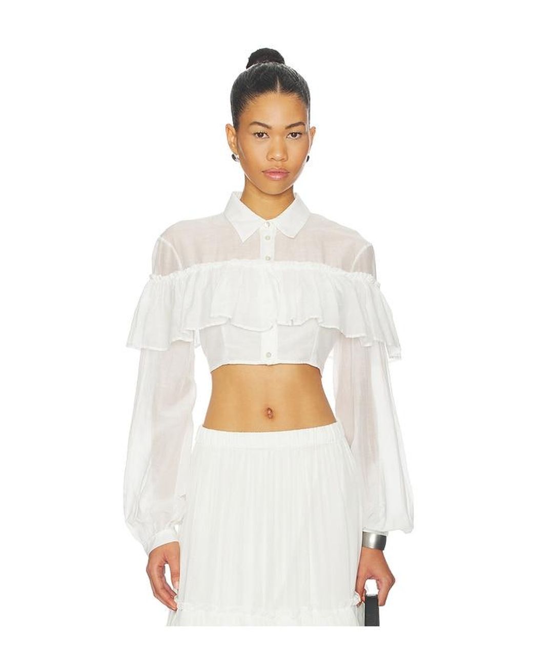 Aniye By White Carmen Crop Shirt