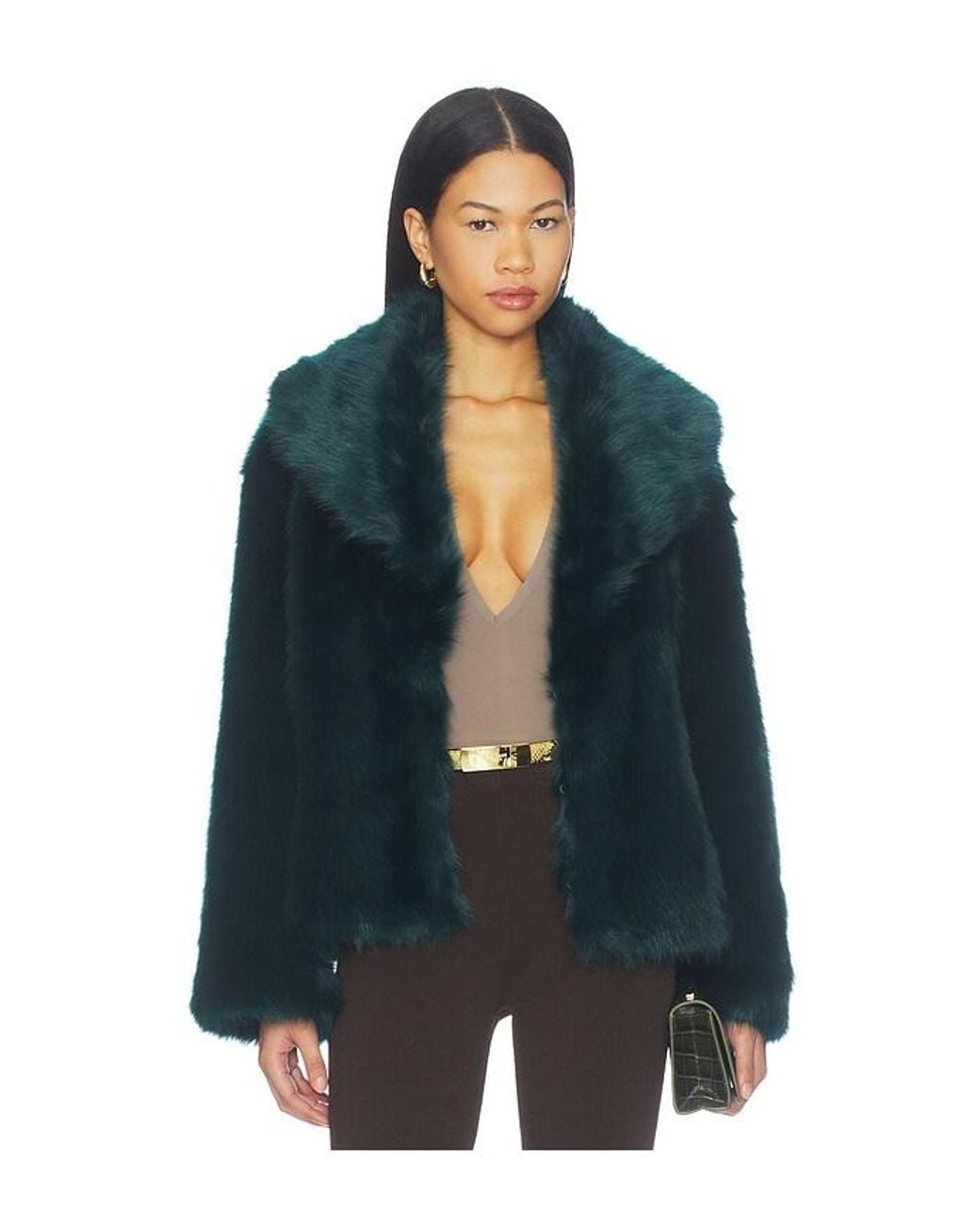 retroféte Blue Olsen Faux Fur Jacket
