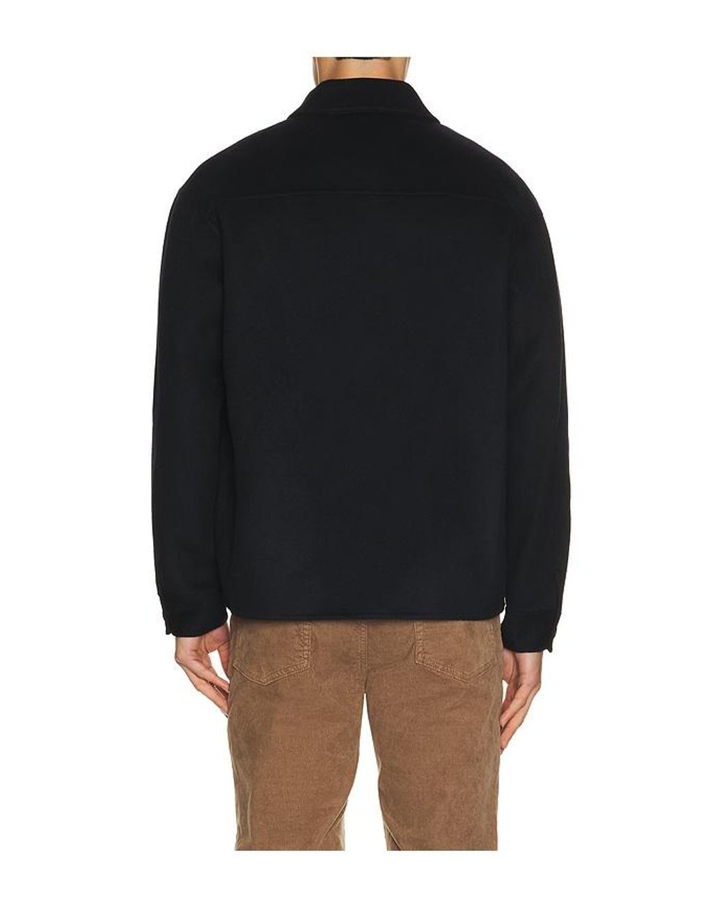 FRAME Black Double Face Zip Shirt Jacket for men