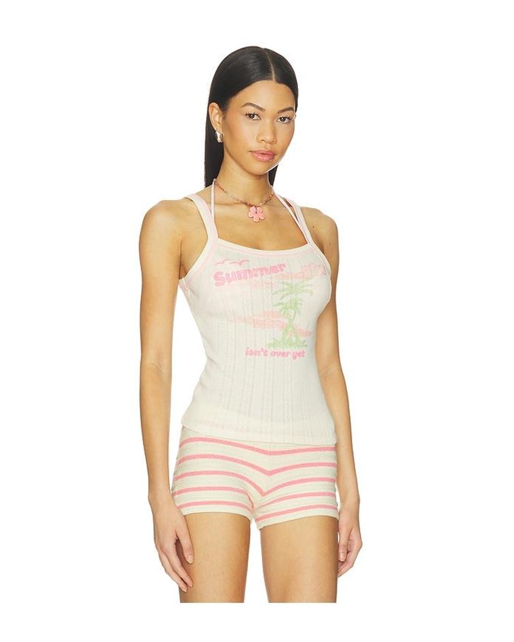 Frankie's Bikinis Natural Travel Pointelle Tank