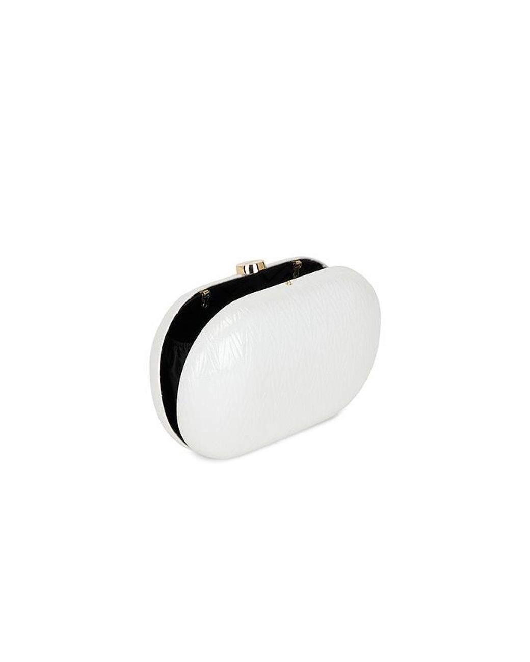 Olga Berg White Izza Oval Clutch