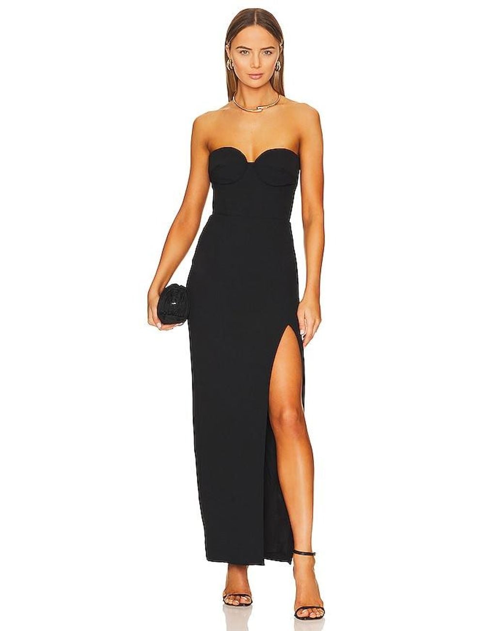Nicholas Black Pernille Bustier Gown W/ Slit