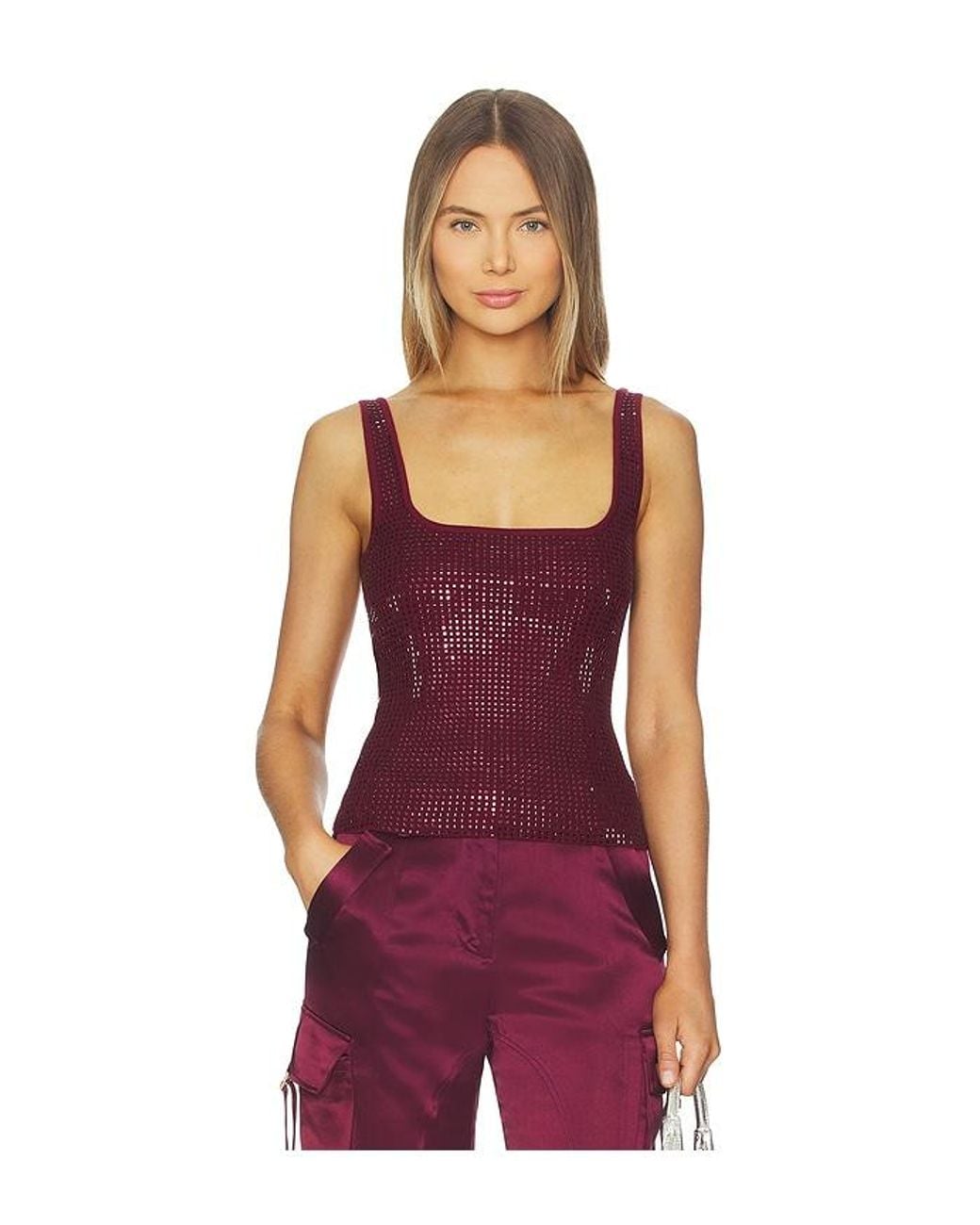 retroféte Purple Marzia Embellished Top