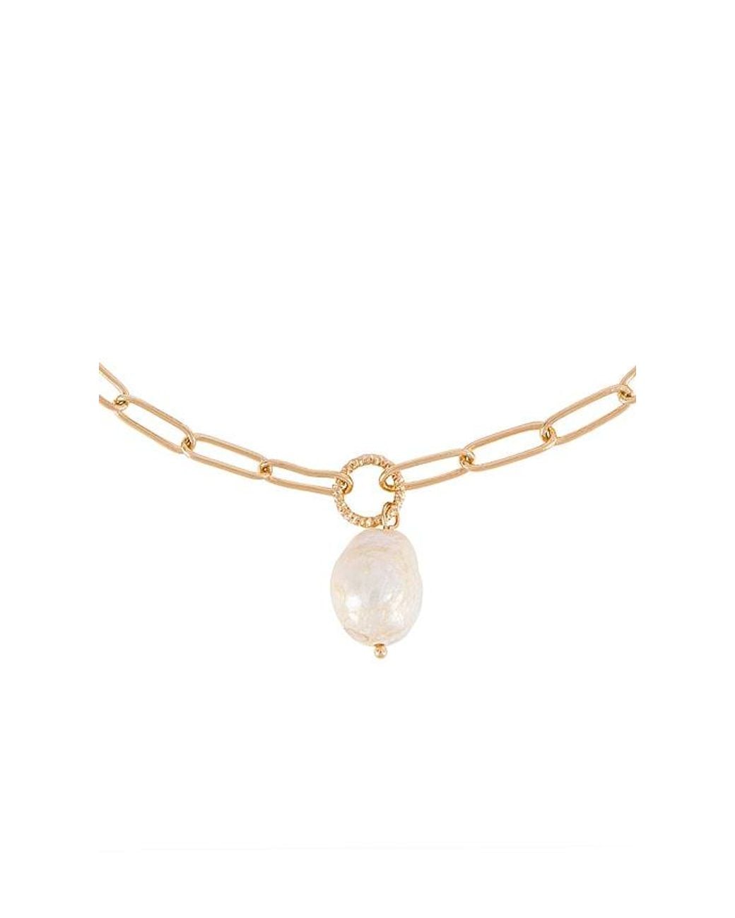 Ettika White Pearl Pendant Necklace