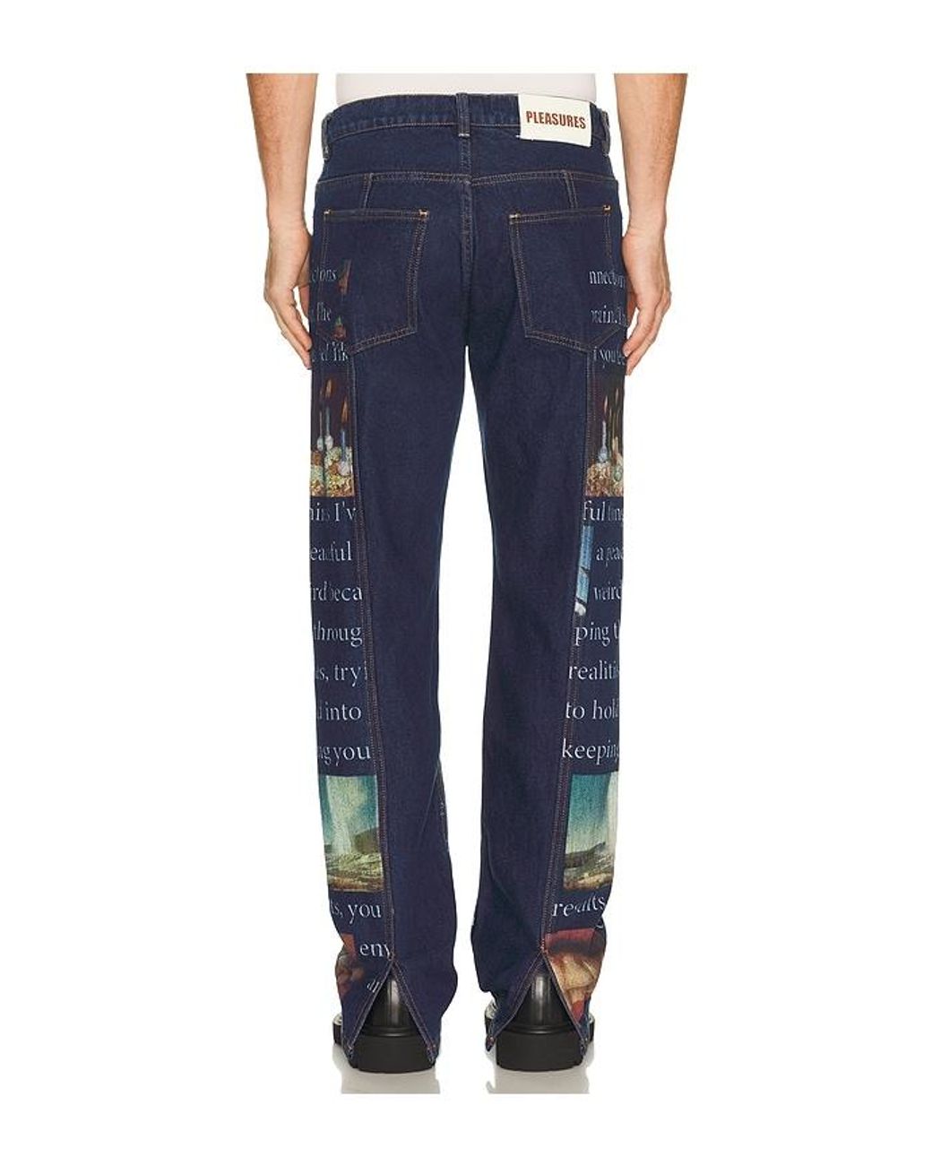 Pleasures Blue Connection Straight Leg Jeans for men