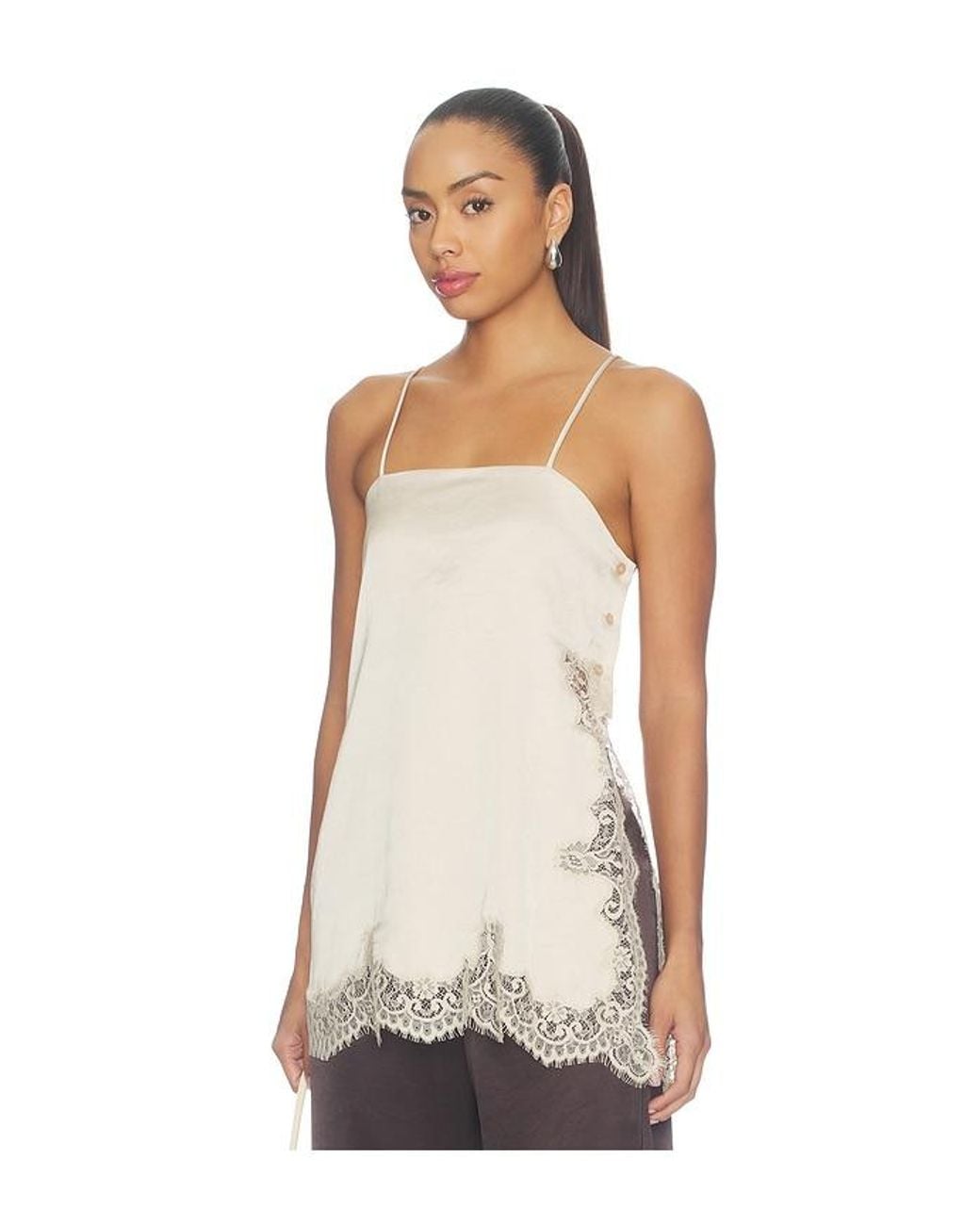 Smythe White Side Button Cami