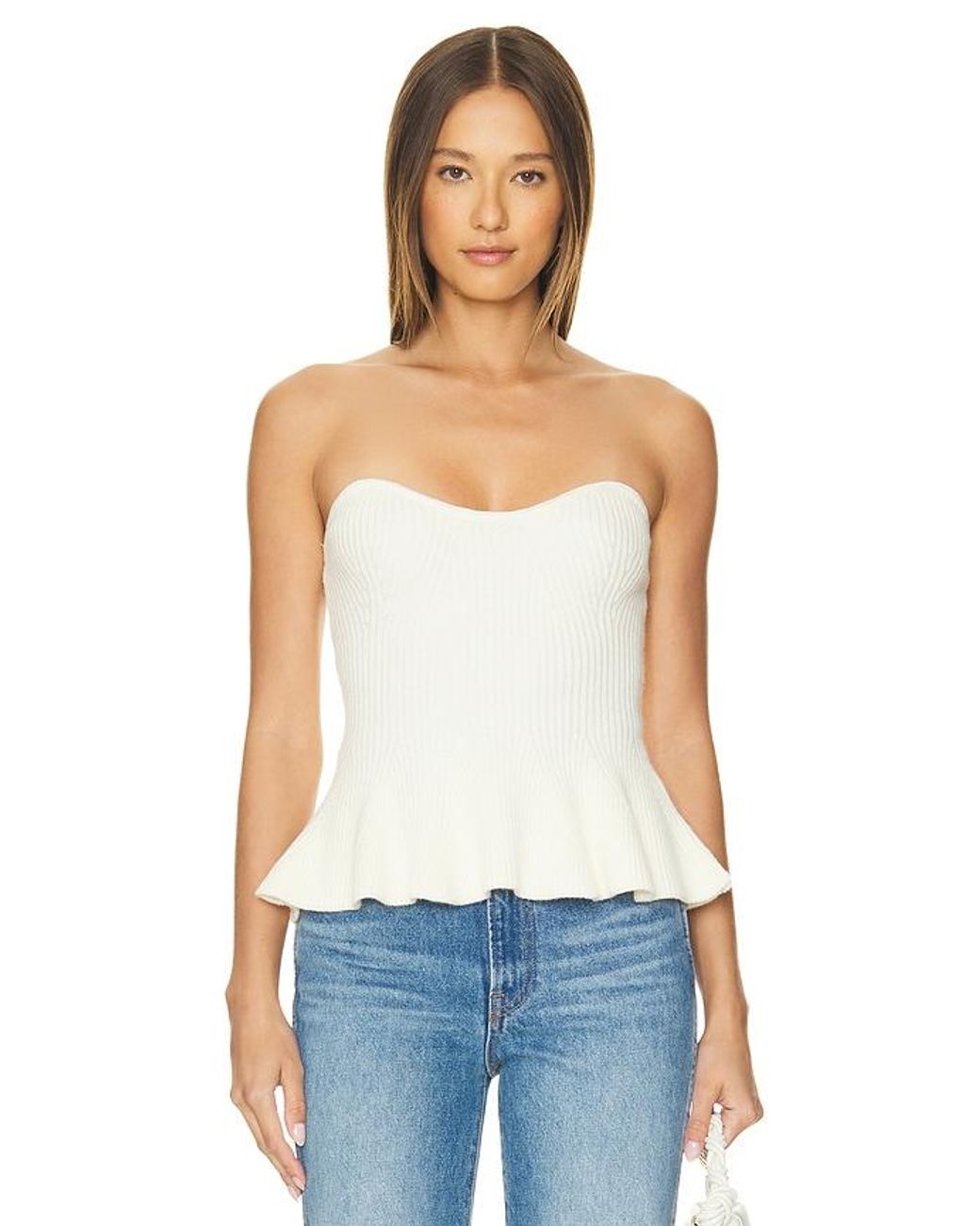 Line & Dot White Saffy Top