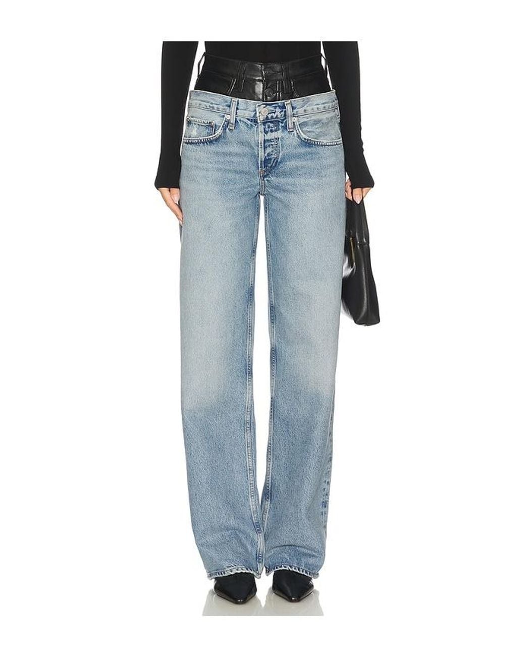 Agolde Blue Elson High Rise Loose Jeans