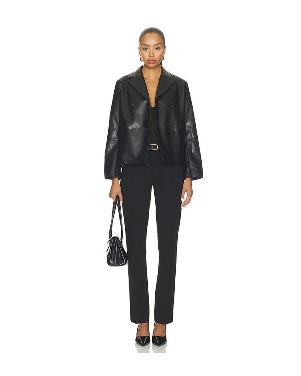 Rag & Bone Black Finley Faux Leather Coat