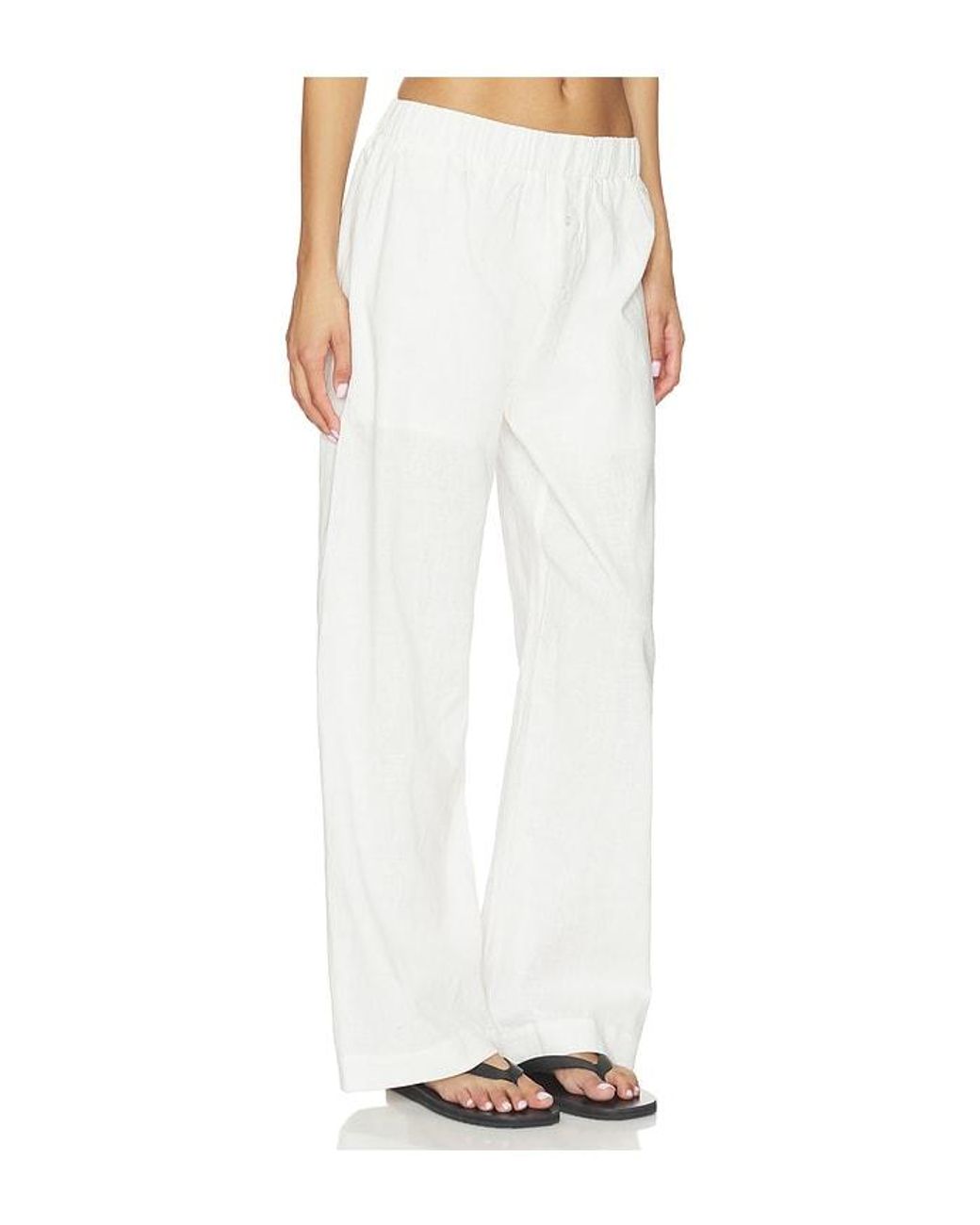 Artless White Linen Relaxed Pants
