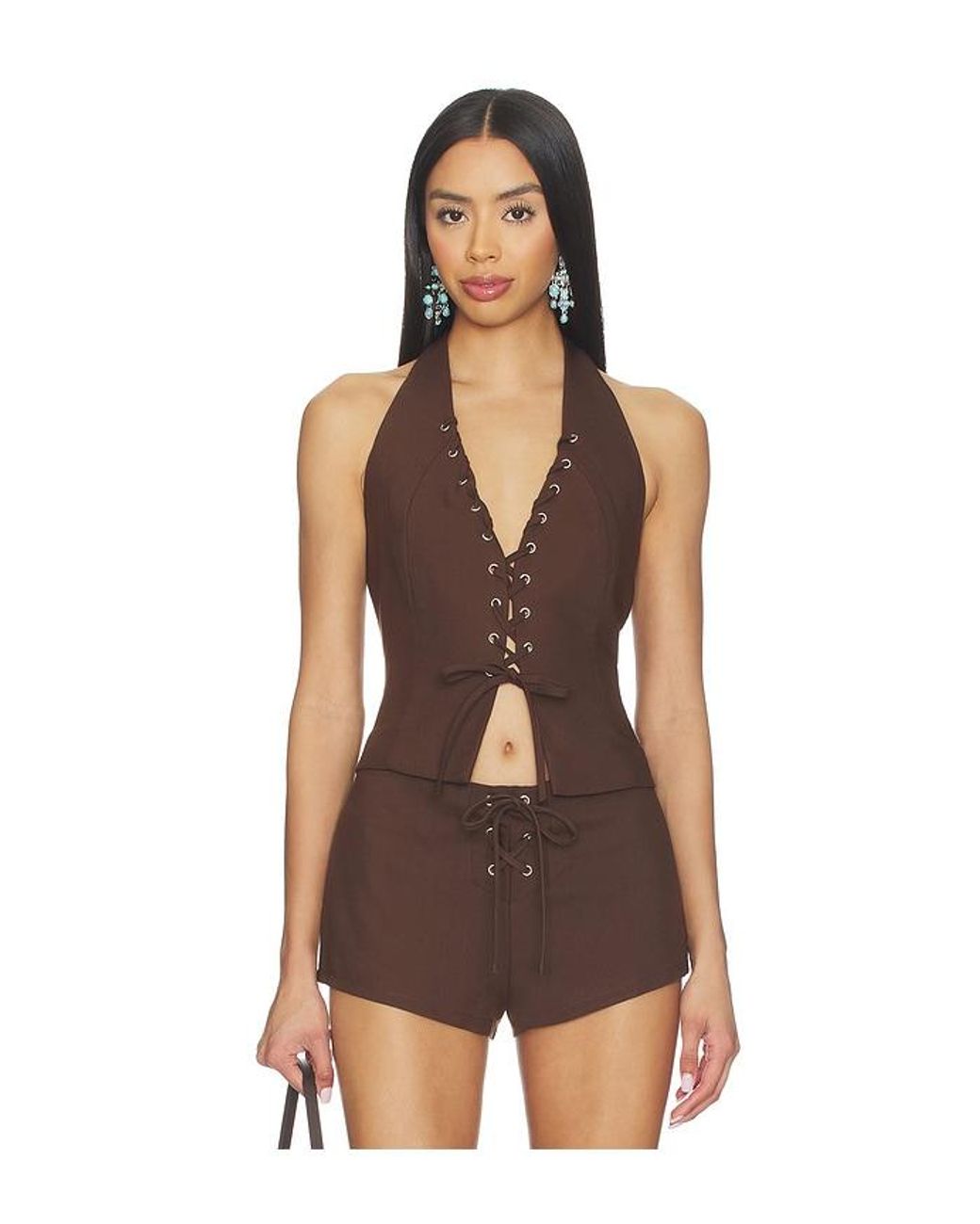 BY.DYLN Brown Mila Top