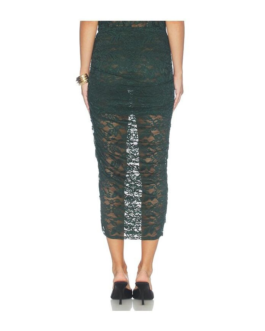 SER.O.YA Green Alay Lace Skirt