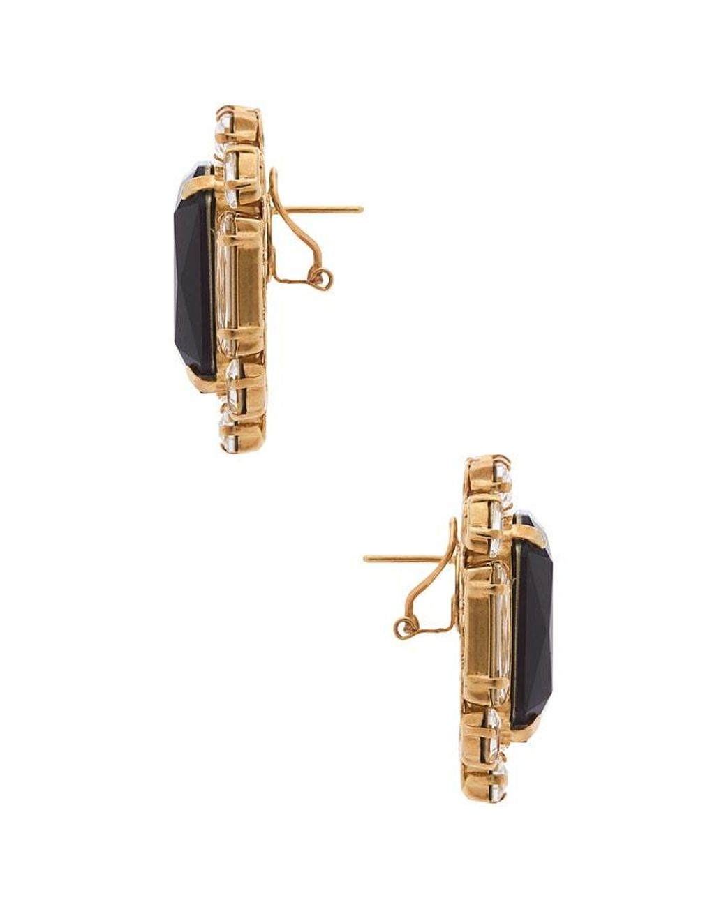 Anton Heunis Black Omega Clasp Square Stud