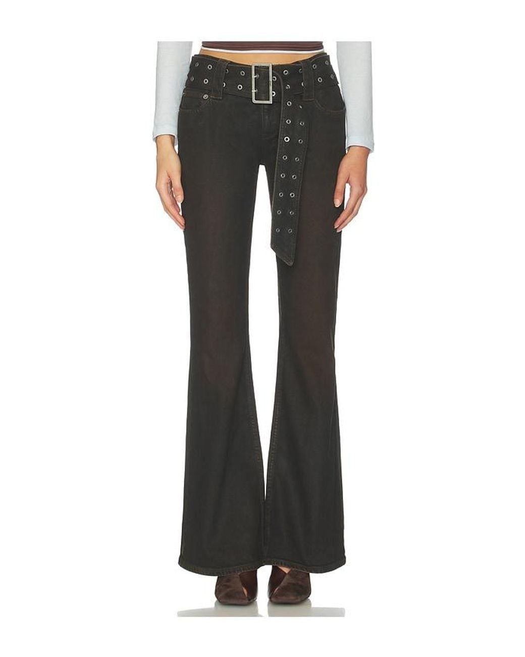 Ksubi Black Soho Lo Belted Flared