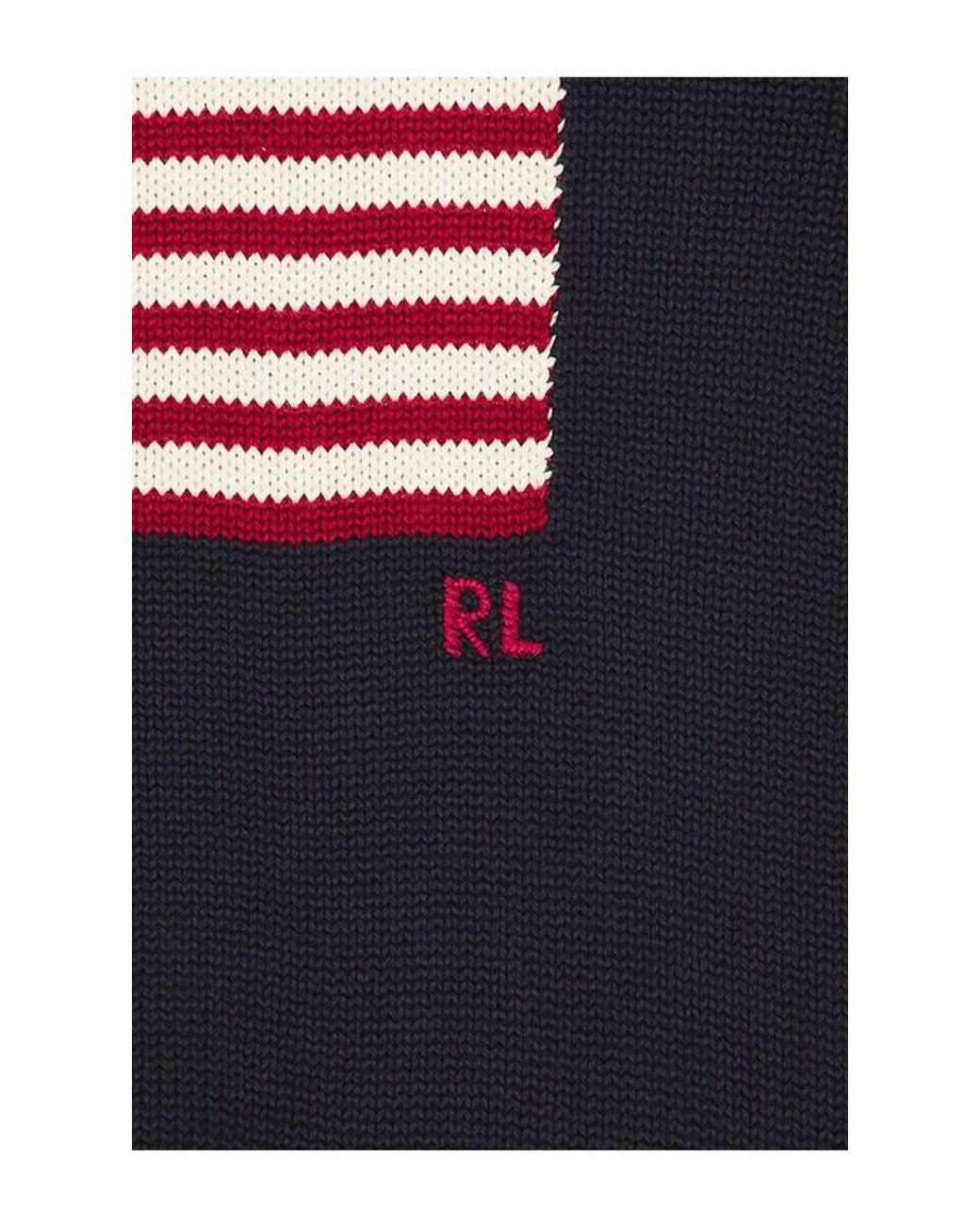 Polo Ralph Lauren Blue Roving Cotton Usa Flag Crewneck Sweater for men