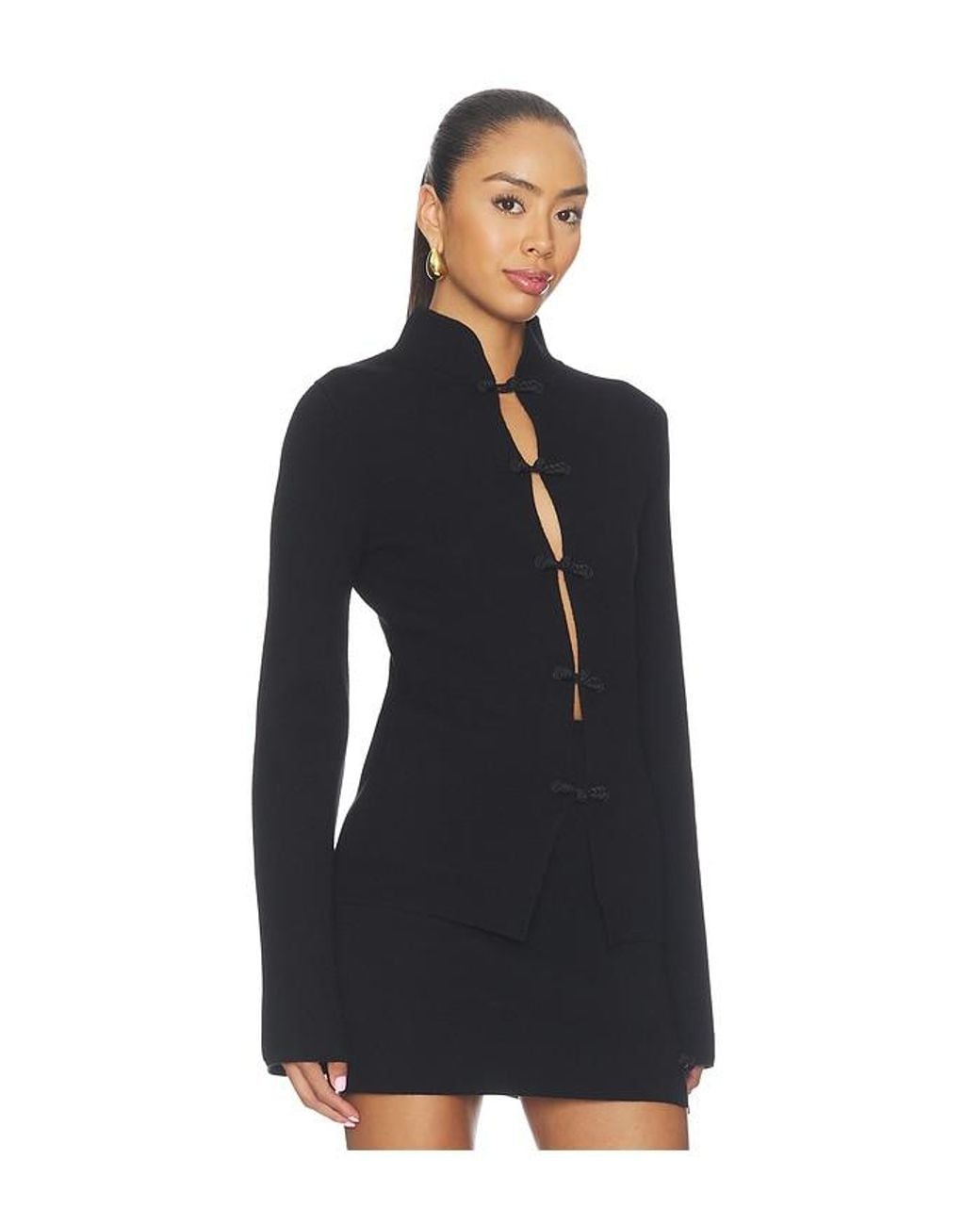 SAU LEE Black Otto Tang Cardigan