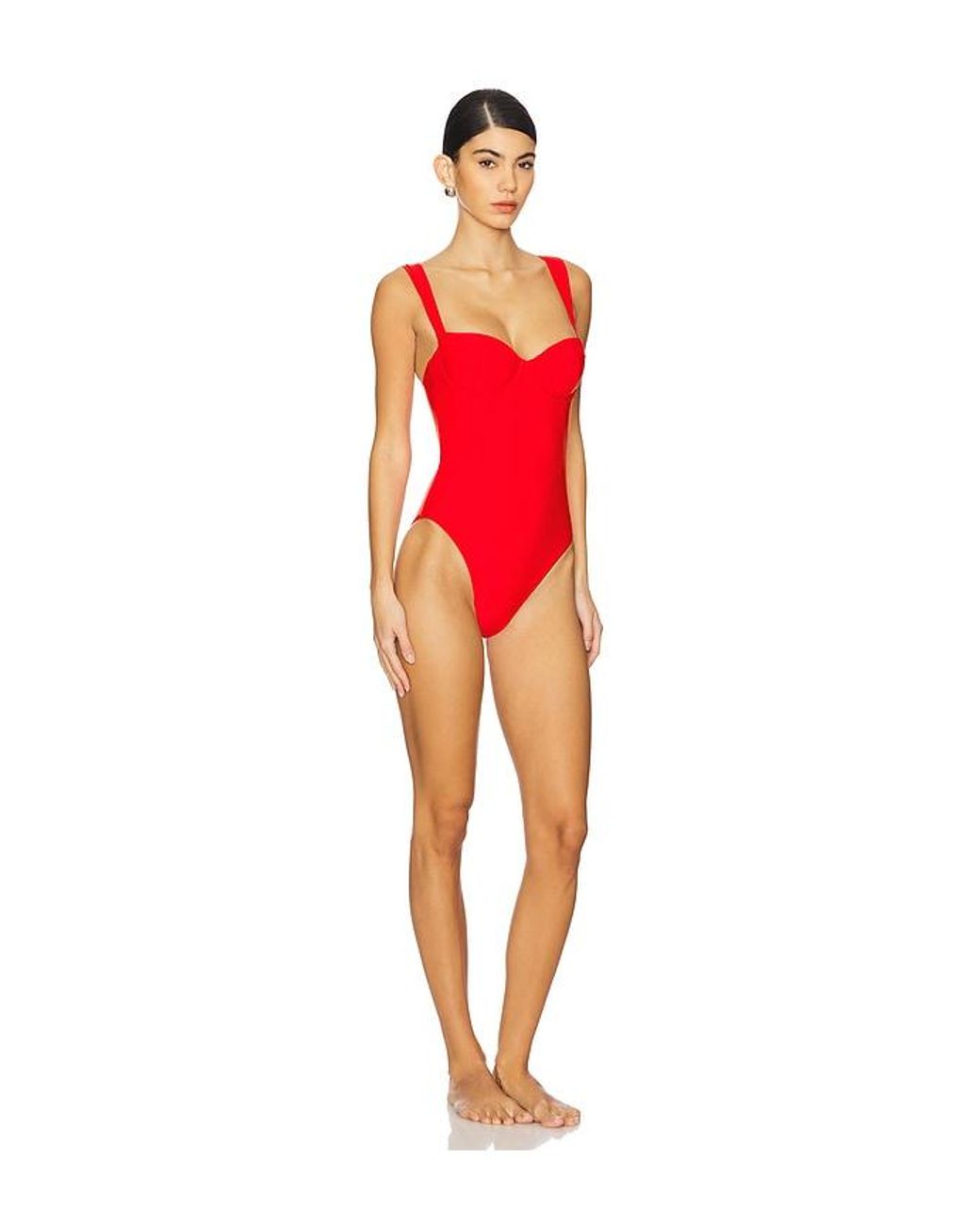 Jonathan Simkhai Red Kyle Bustier One Piece