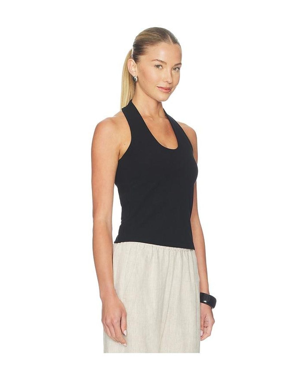 Spanx Blue Ribbed Halter Top