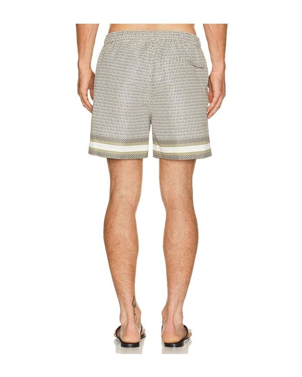 CHE Gray Berkeley Border Printed Swim Short for men