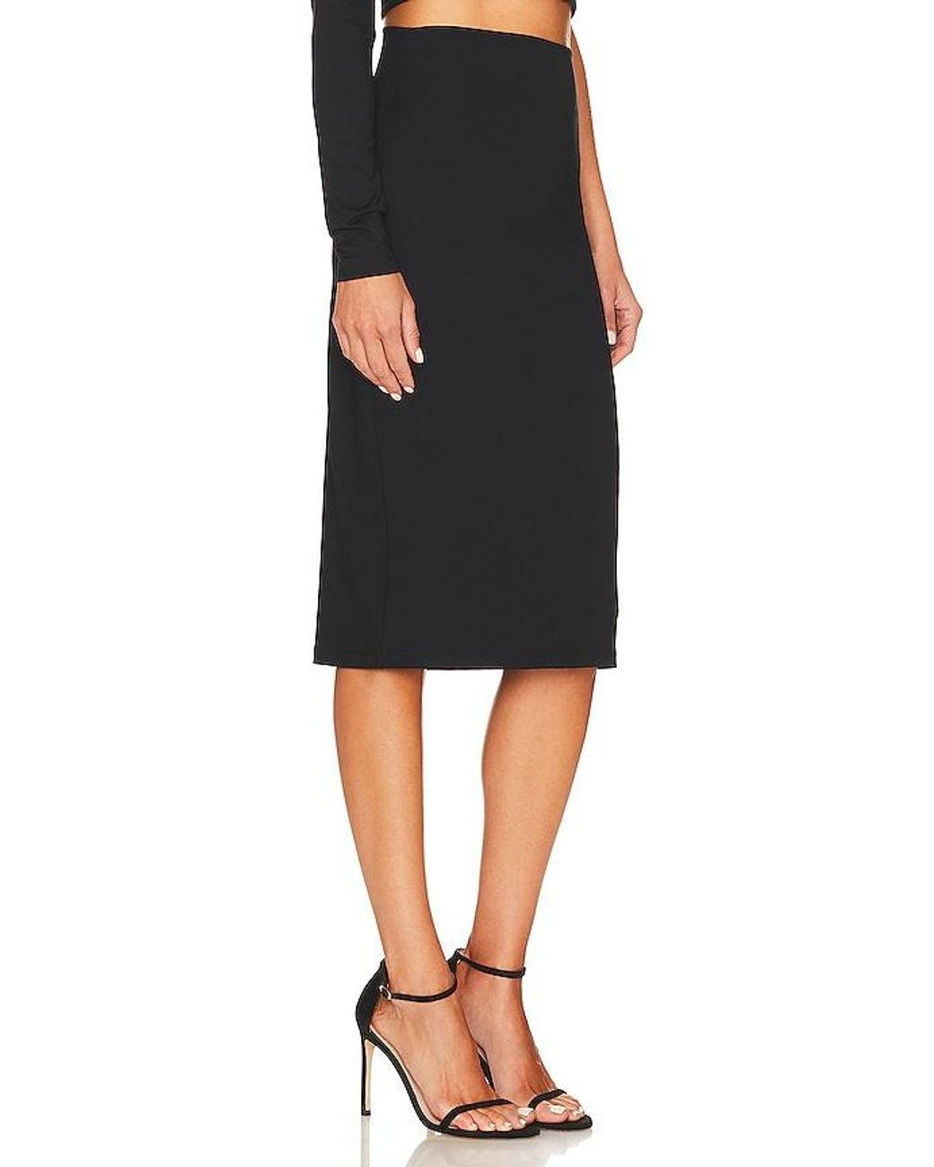Susana Monaco Black Slim Midi Skirt