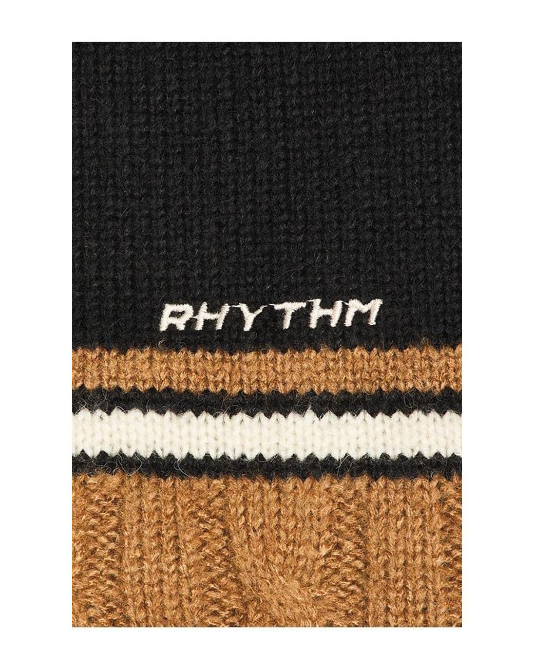 Rhythm Black Mohair Stripe Knit Sweater for men
