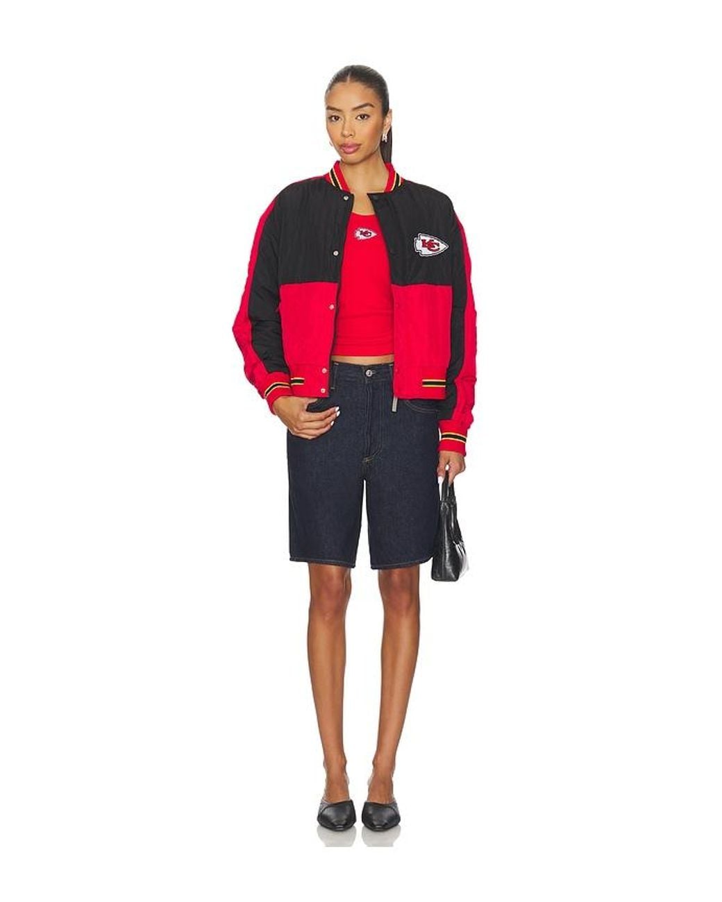 Terez Red X Revolve Chiefs Crop Bomber