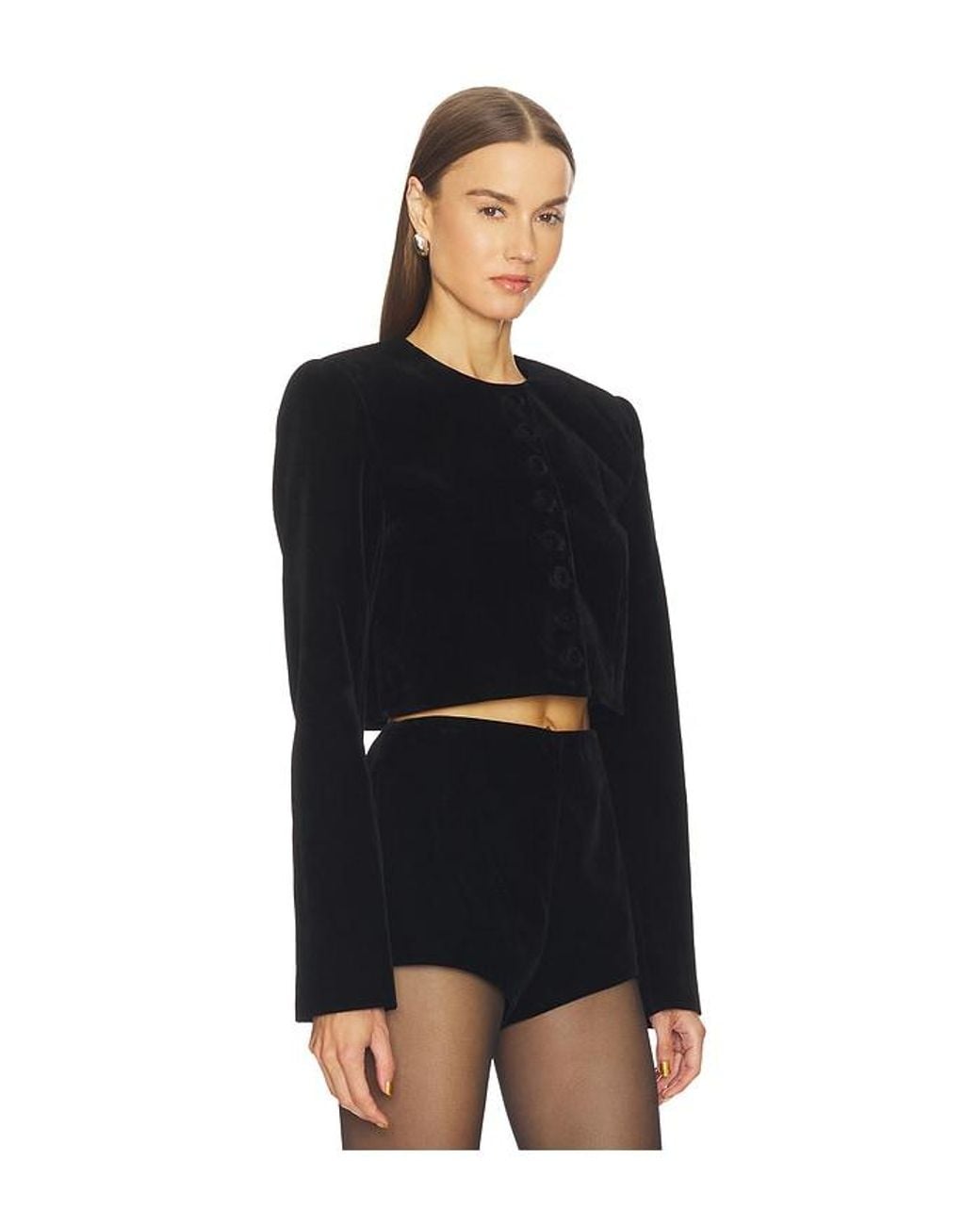Camila Coelho Black Roxana Velvet Jacket