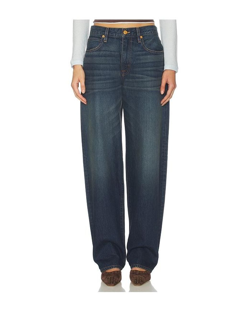 SLVRLAKE Denim Blue Ella Curve Leg Jeans