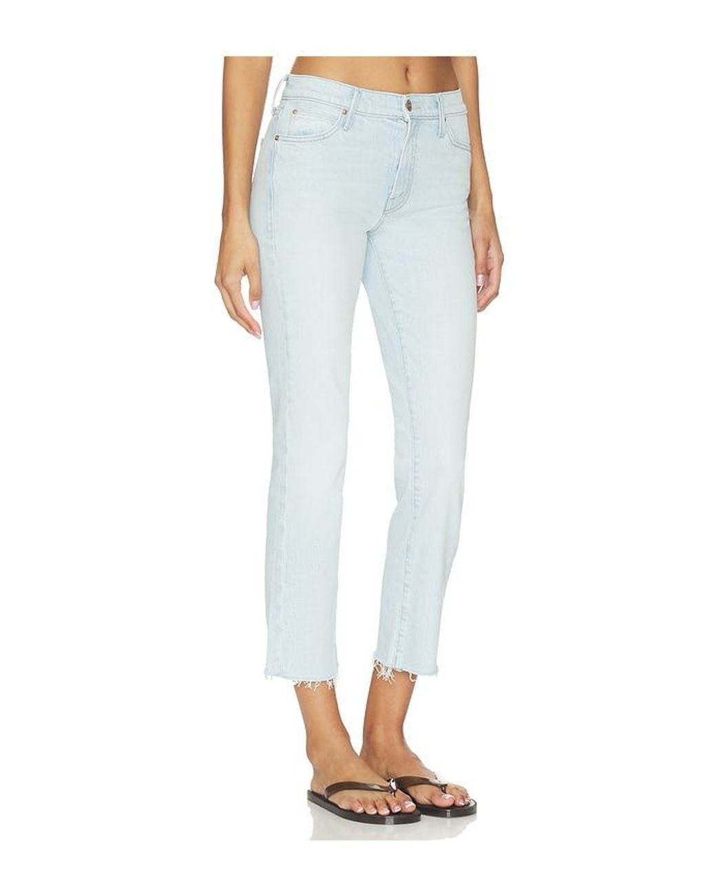 Mother Blue The Rascal Flood Fray Jeans