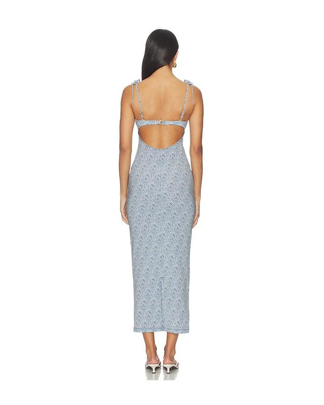 Montce Blue Petal Long Slip Dress