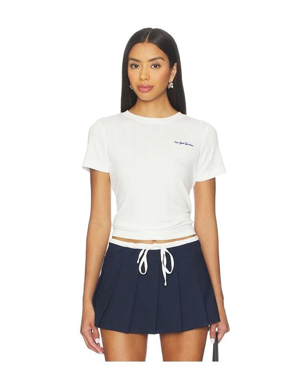 Terez White X Revolve Yankees Pointelle Baby Tee
