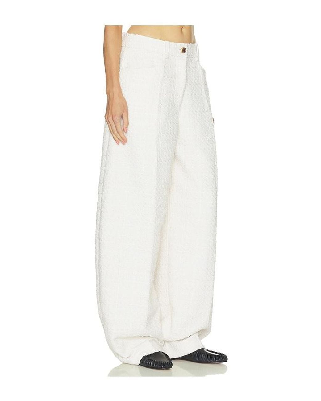 Helsa White Tweed Barrel Pant