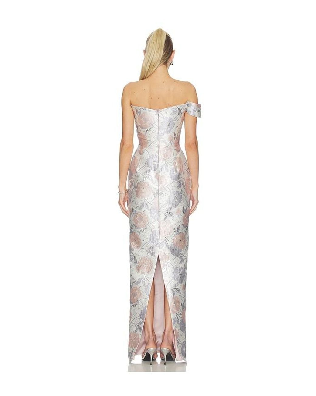 SAU LEE White Jackson Brocade Gown