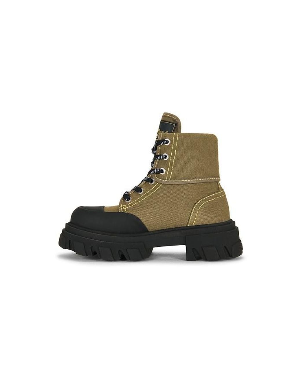 Ganni Green Cleated Canvas Trail Boot