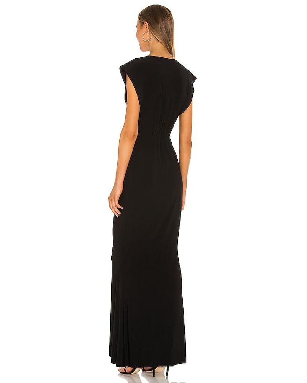 Norma Kamali Black X Revolve V Neck Rectangle Gown