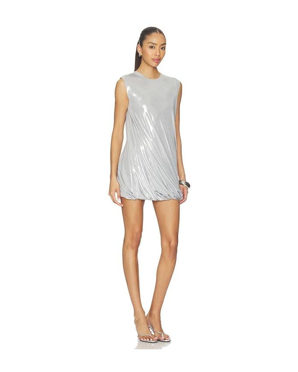 Norma Kamali White Sleeveless Twist Mini Dress