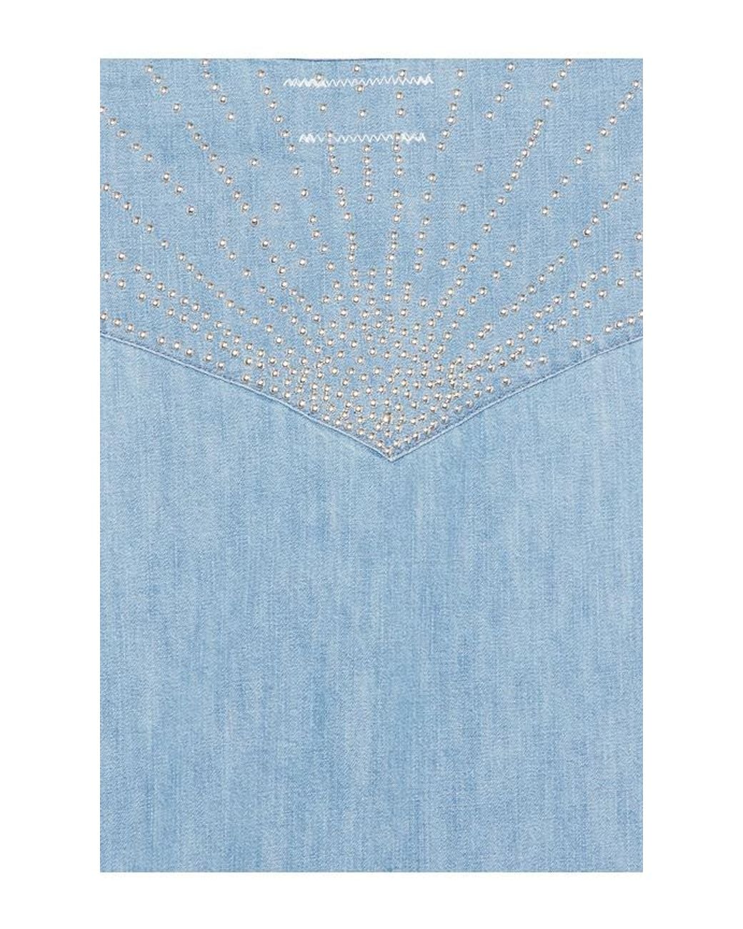 Austin Post Blue Studded Daybreak Shirt for men
