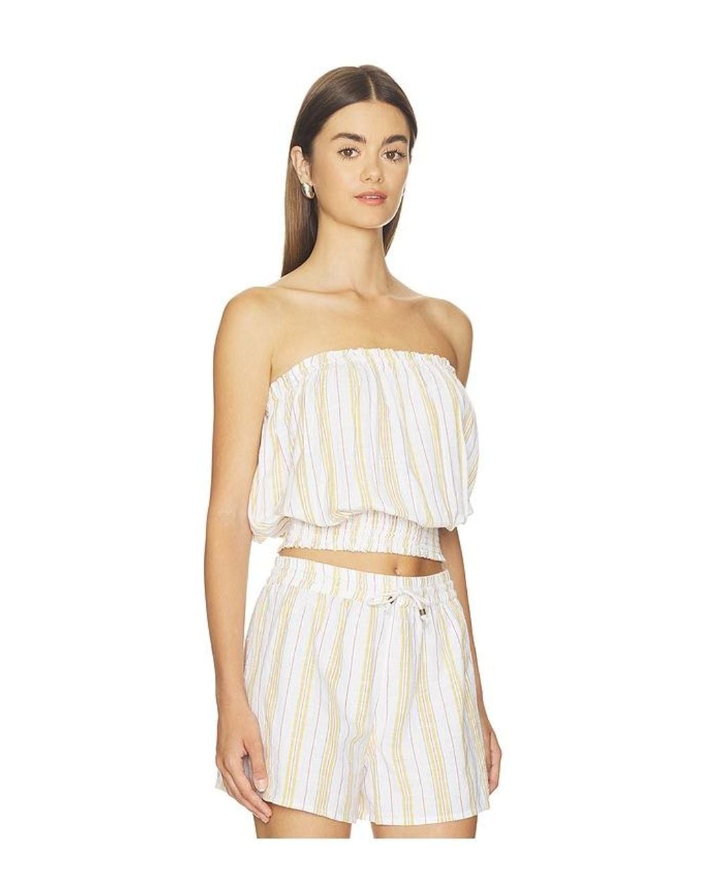 Bobi White Smocked Tube Top