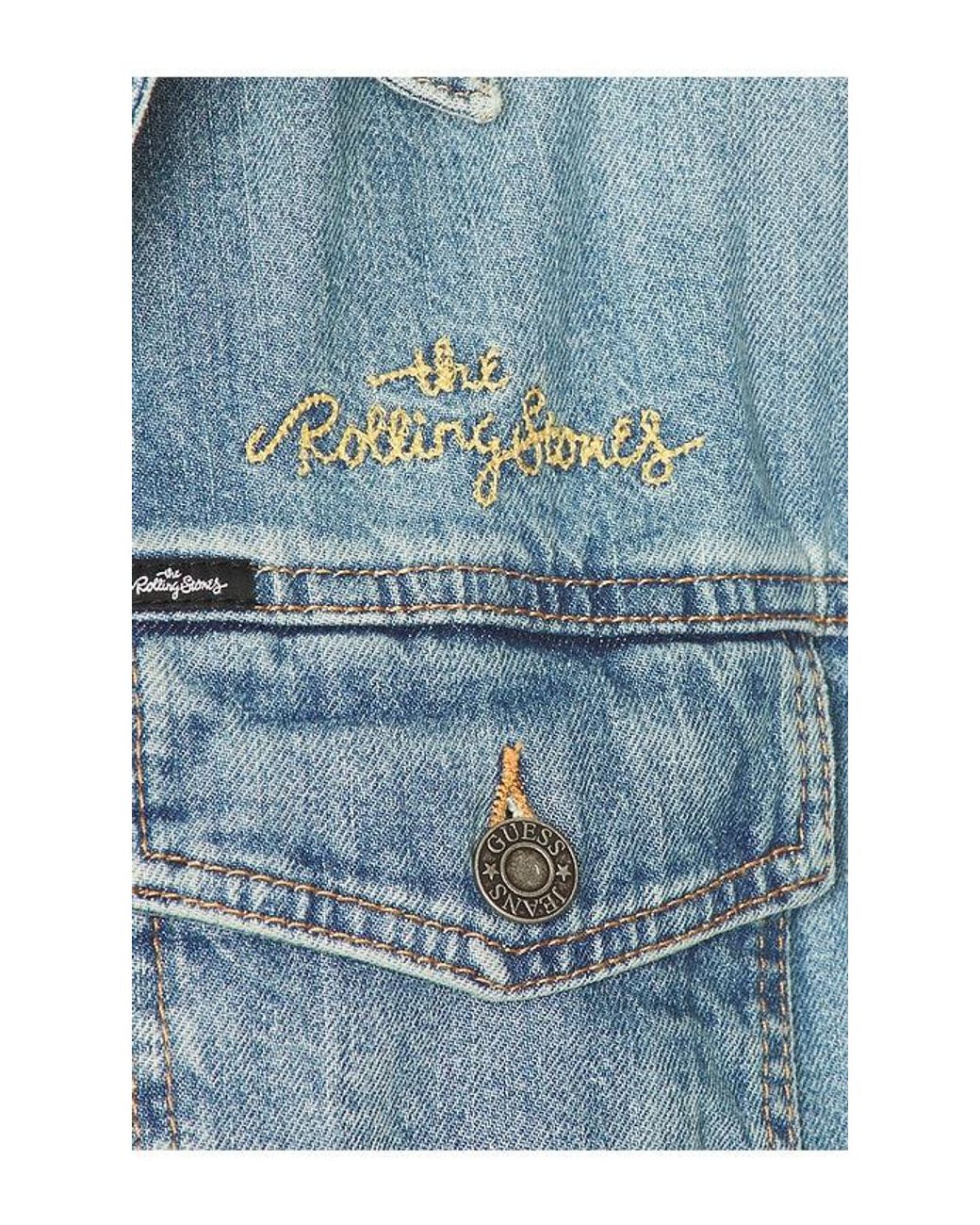 Guess Blue X Rolling Stones Trucker Jacket for men