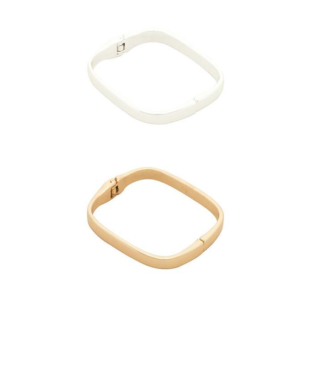 Ettika White Rounded Square Cuff Set