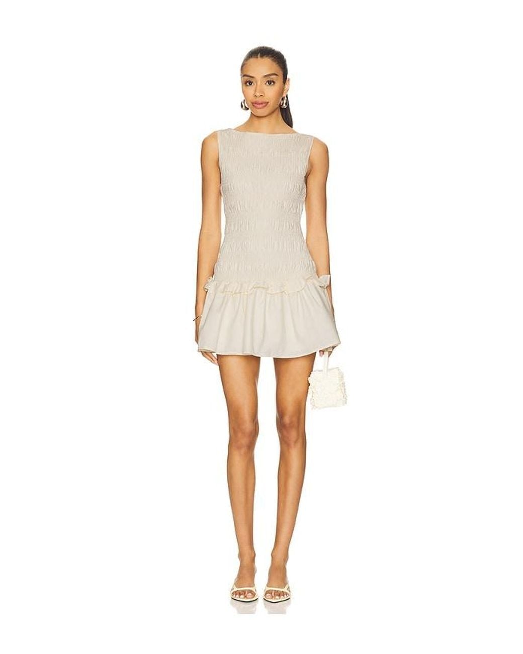 MORE TO COME Natural Myah Mini Dress