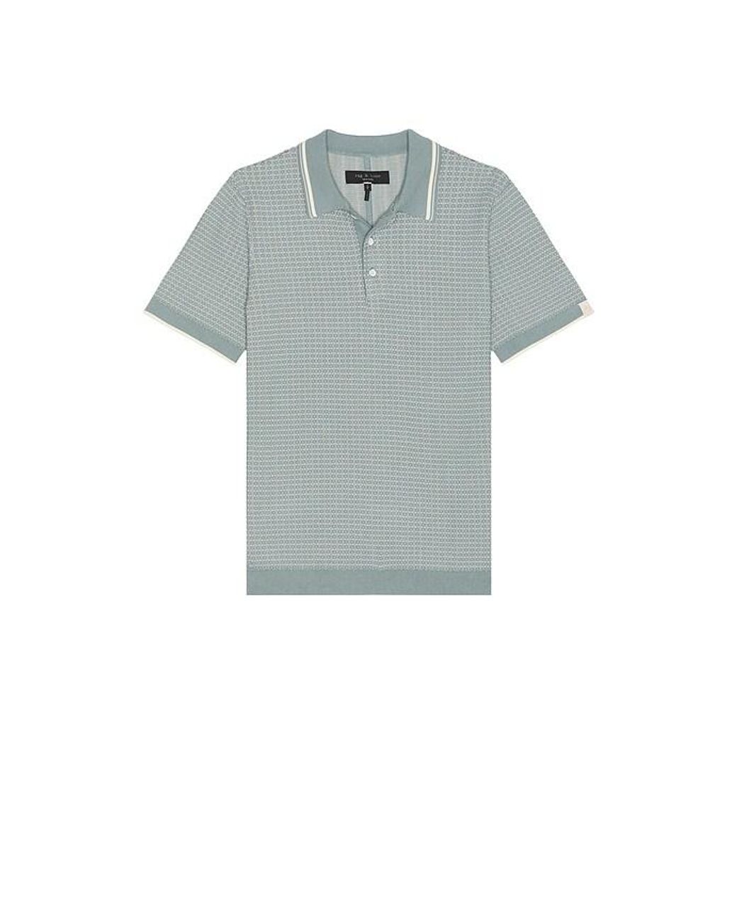 Rag & Bone Blue Harvey Rib Polo for men