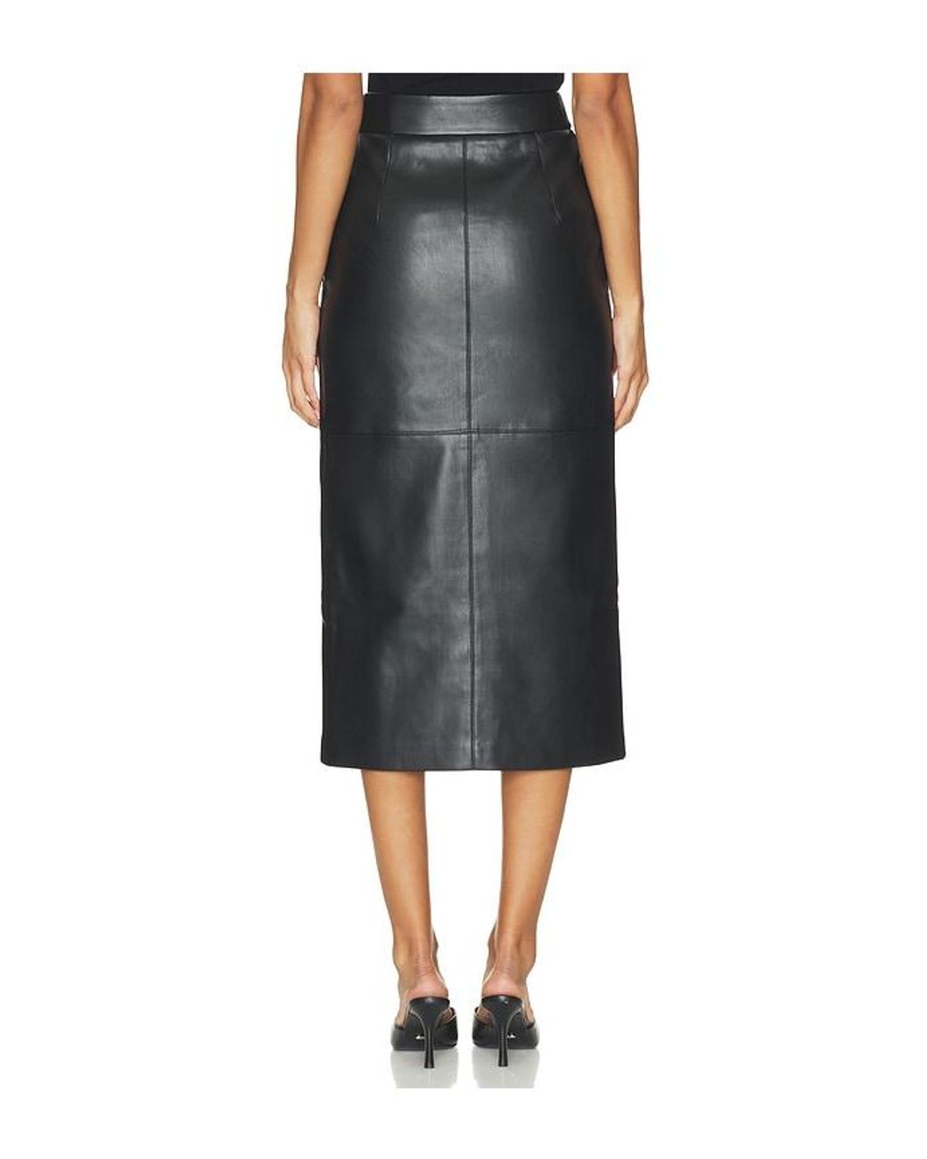 FAVORITE DAUGHTER Black The Faux Leather Meyer Skirt