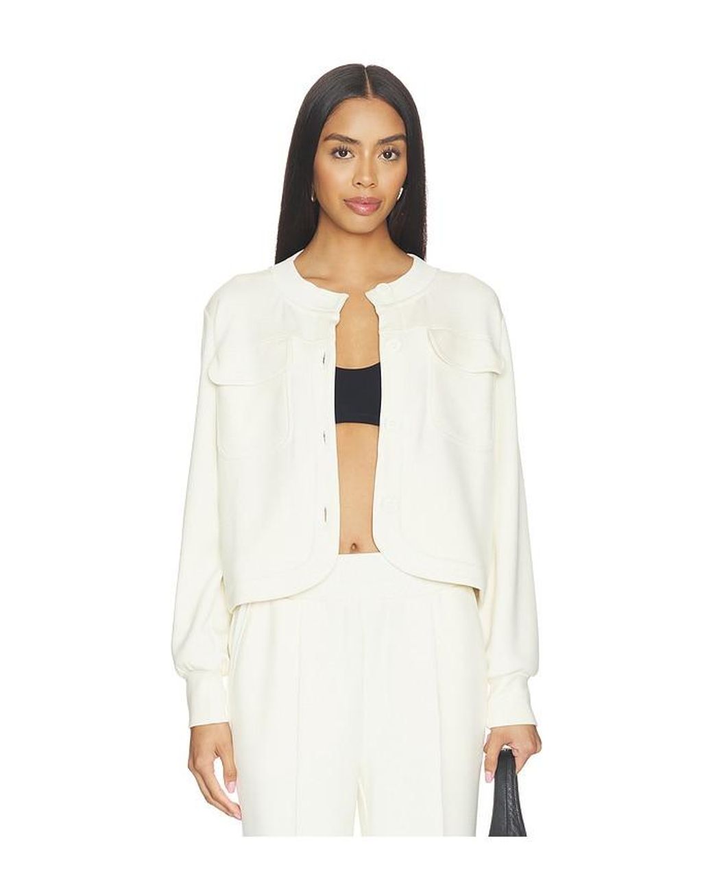 Varley White Hartwell Button Through Jacket