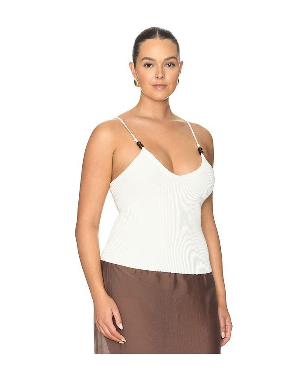 L'academie White 'Academie Kennji Beaded Knit Tank