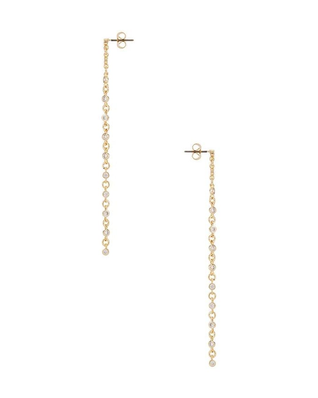 Ettika White Dainty Linear Crystal Earrings